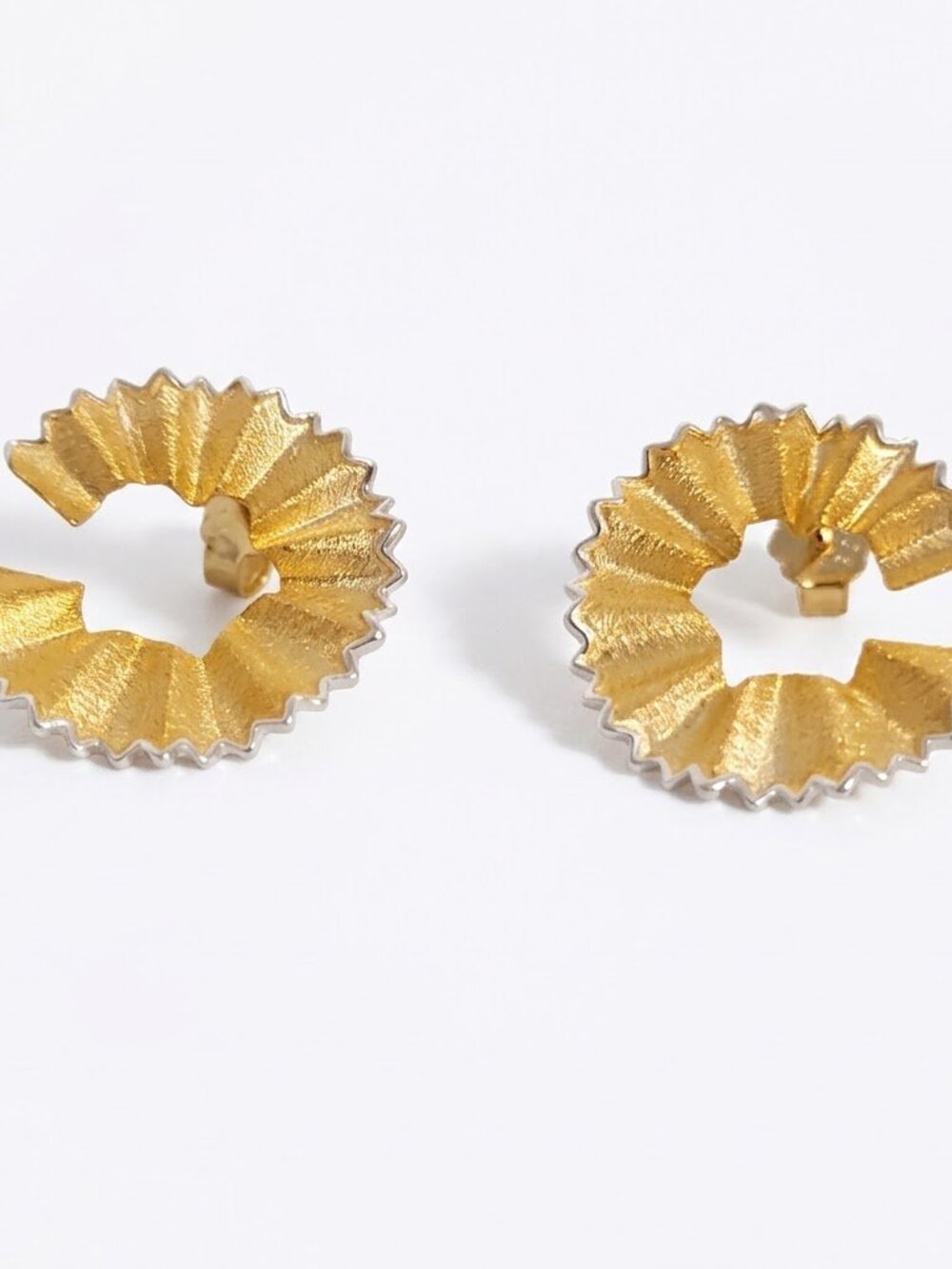 18K Gold Plated 925 Sterling Silver Sculptural Stud Earrings